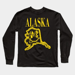 Alaska Grunge Smiling Face Yellow Long Sleeve T-Shirt